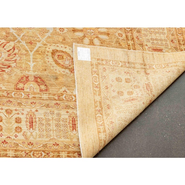 Afghan Tabriz Wool and Silk Carpet 17' 6" X 12' 7" For Sale - Image 9 of 10