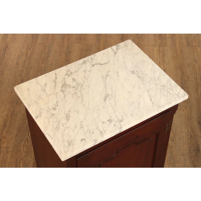 Vintage Mahogany Marble Top Cabinet Nightstands - A Pair For Sale In Philadelphia - Image 6 of 12