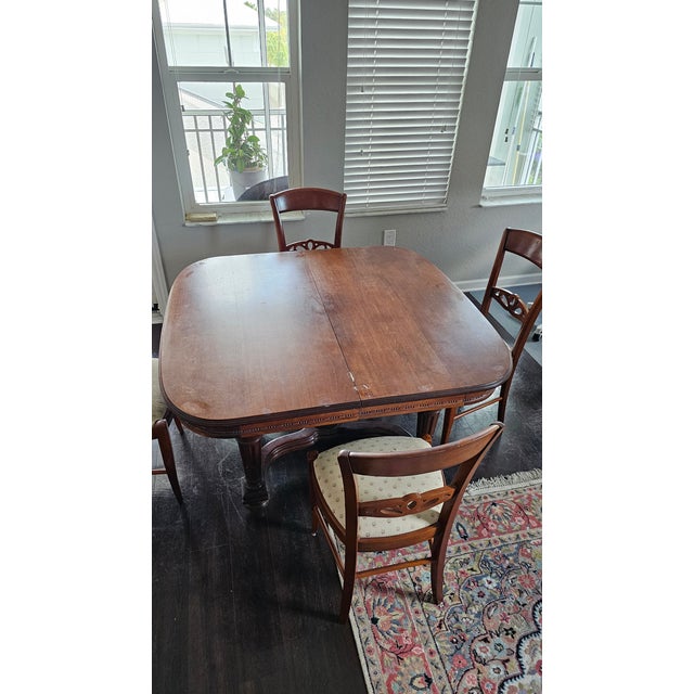 1920s 1920s 1 Antique Dinner Table and 4 Chairs - Set of 5 For Sale - Image 5 of 18