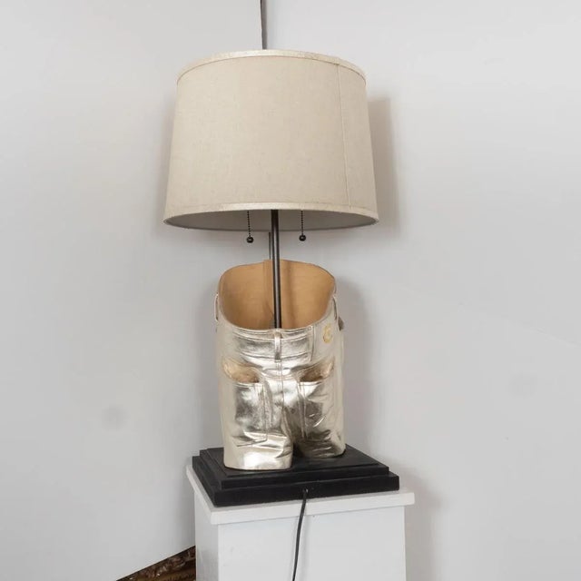 Giltwood Sculptural "Jeans" Table Lamp by Carlos Villegas For Sale In New York - Image 6 of 13