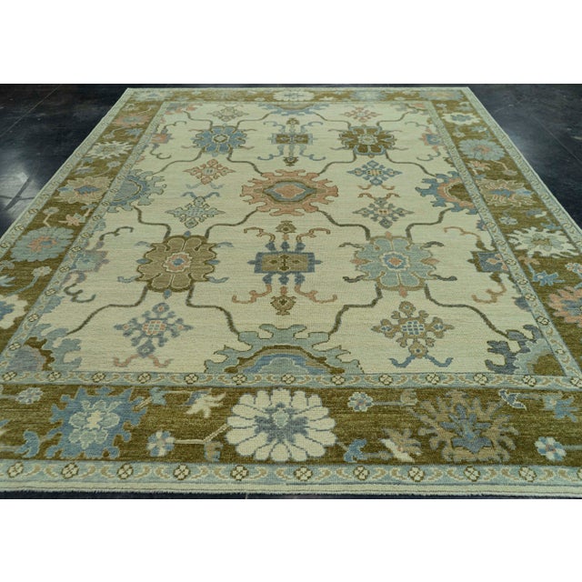 Turkish Oushak Rug 9' x 12'3" #20133 For Sale - Image 4 of 8