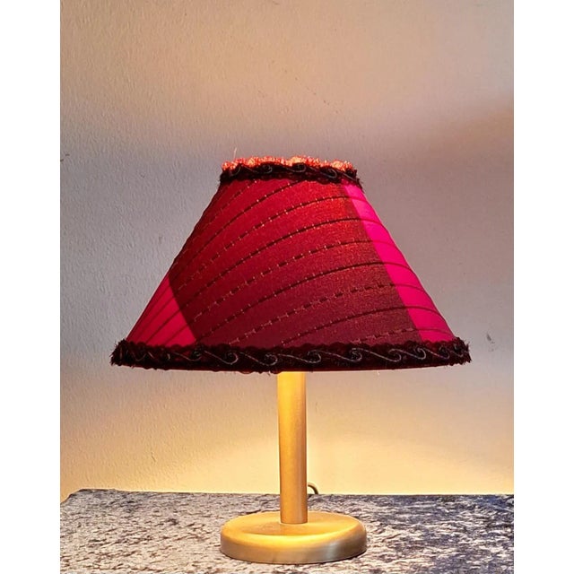 Goldenrod Vintage Table Lamp with Brass-Colored Metal Base by Lamplove, 1980s For Sale - Image 8 of 8