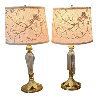 Kaeder Leuchten Brass and Crystal Lamps For Sale