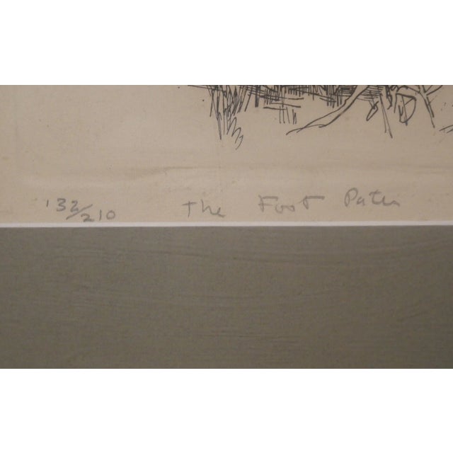 Vintage Herbert Fink - "Footpath" Limited Edition Etching (#133/210) (1965) (American) For Sale - Image 4 of 6