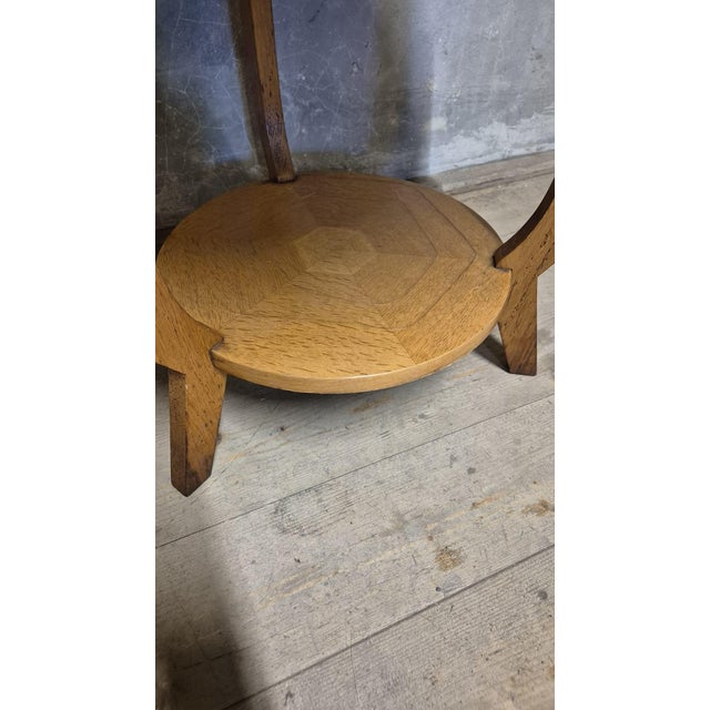 Mid-Century Modern 20th Century Vintage Round Wooden Coffee Table with Lower Shelf, 1940s For Sale - Image 3 of 13