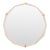 Modern Mirror With Cream Lacquer Dedecogan Shaped Frame With Brass Accents For Sale