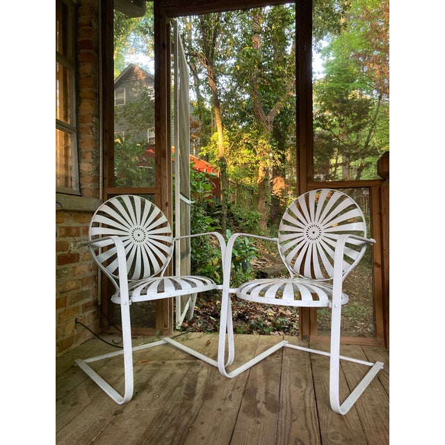 Mid 20th Century Francois Carre Porch Rockers in White - A Pair, Attributed For Sale In Atlanta - Image 6 of 6