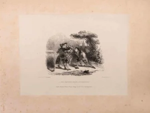 Richard Parks Bonington, A Duel Between Frank and Rashleigh, Lithograph, 1828