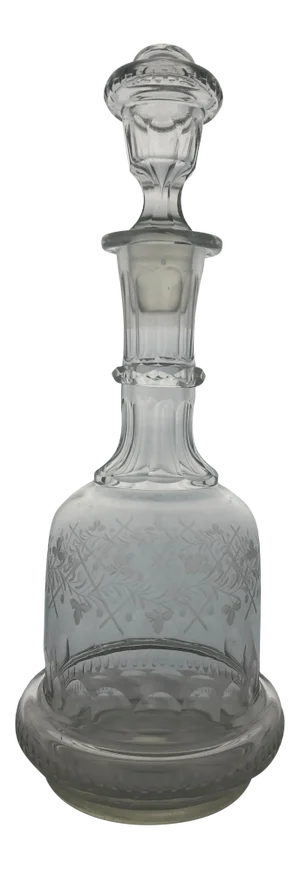 Vintage Etched Crystal Carafe With Stopper