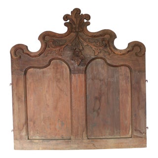 Antique Victorian Carved Wood Headboard For Sale