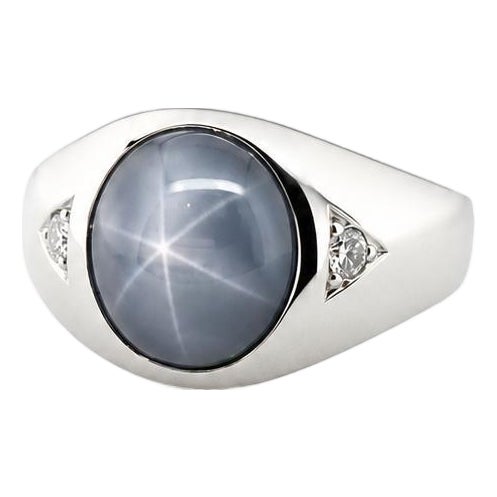 Late 20th Century 14Star Sapphire Ring, Size 8.5 For Sale