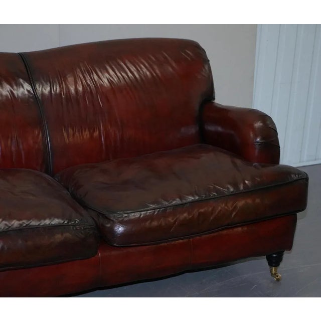 Reddish Brown Leather Sofa For Sale - Image 4 of 18