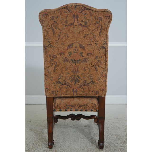 Set of 4 High Back Mahogany Upholstered Dining Chairs For Sale - Image 4 of 18