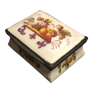 Antique Early 19th Century English Battersea Bilston Enamel Hinged Box For Sale