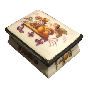 Antique Early 19th Century English Battersea Bilston Enamel Hinged Box