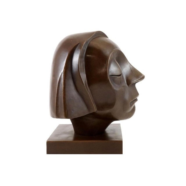 Expressionist Sculpture of Head, 20th Century, Bronze For Sale - Image 6 of 9