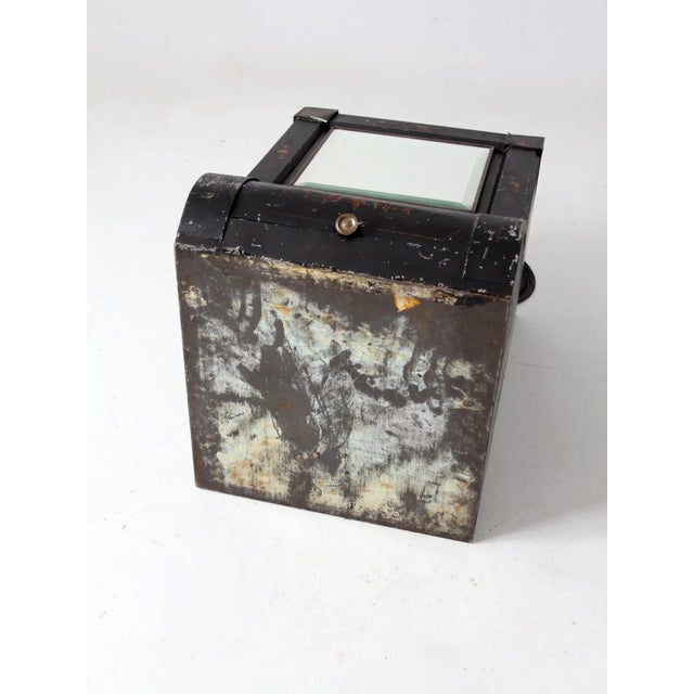 Black Antique Victorian Hand Painted Tea Bin For Sale - Image 8 of 13