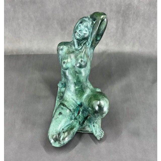 Large Bronze Sculpture of Nude Women, 1930s For Sale - Image 10 of 11
