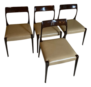 Mid-Century Modern Laquered Dining Chairs, 2005, Set of 4