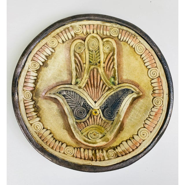 2000 - 2009 Unusual Handmade Mediterranean Inspired Decorative Pottery Bowl. For Sale - Image 5 of 9