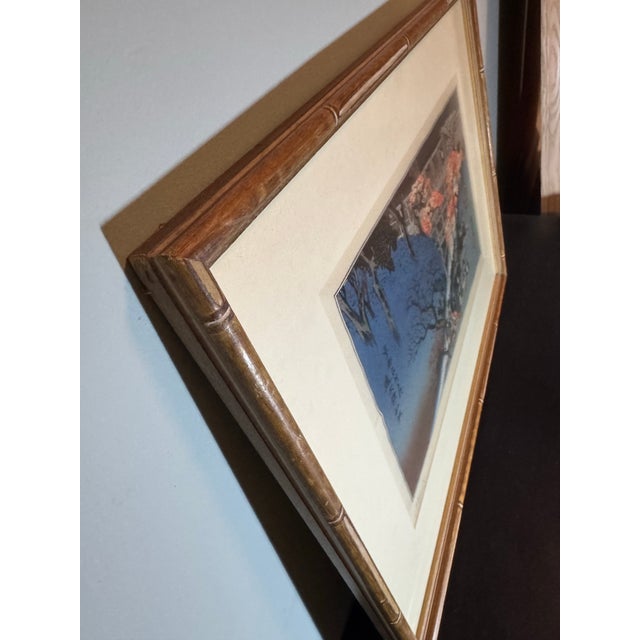 1950s Artisan-Signed Hiroshige Woodblock: "Maple Trees at Tsūten Bridge" | Showa Master Edition For Sale In Philadelphia - Image 6 of 9