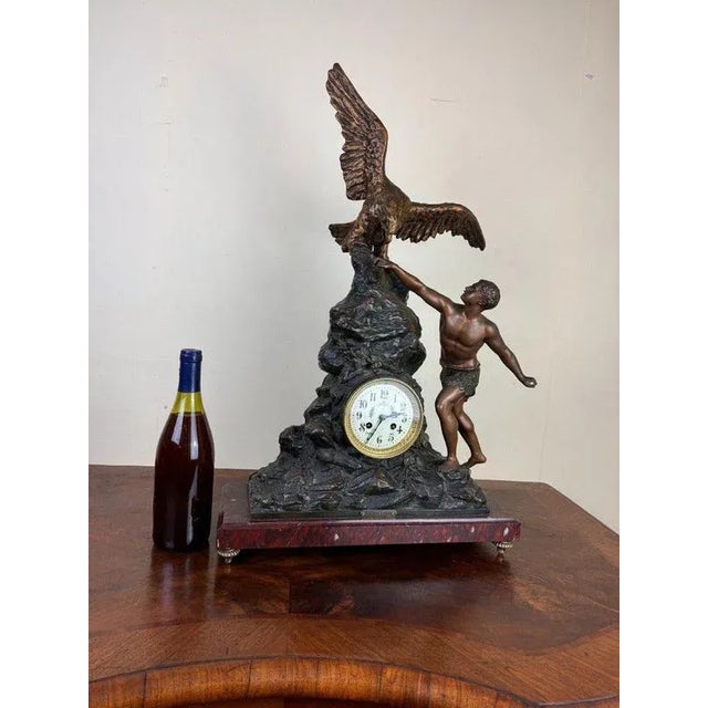 Large Napoleon III Period Clock in Spelter For Sale - Image 10 of 10