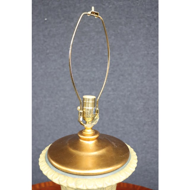Traditional Porcelain Paint Decorated & Giltwood Table Lamp For Sale - Image 3 of 6