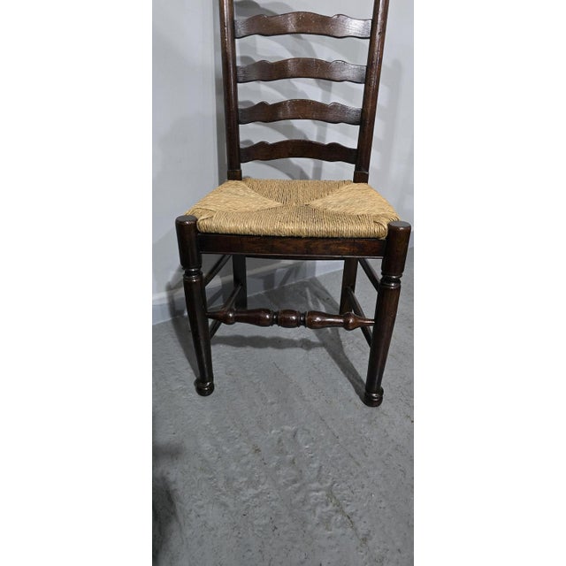 Oak Ladder Backed Dining Chairs, Set of 8 For Sale - Image 10 of 15