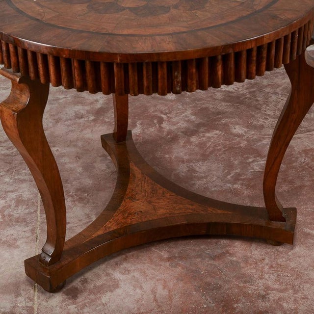 Antique Round Inlaid and Grooved Table For Sale - Image 13 of 18
