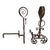 This is a pair of 19th century French gothic revival hand forged wrought iron fireplace andirons with scrollwork. They are...