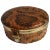 Round Snakeskin Box With Brass Detail and Closure For Sale