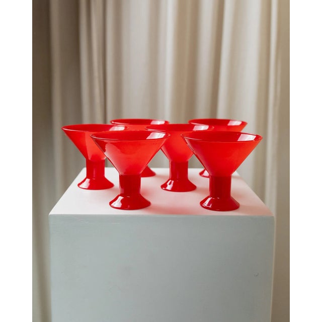 Vintage Italian Postmodern Red Joy Drinking Glasses from Leonardo, 1980s, Set of 6 For Sale - Image 9 of 12