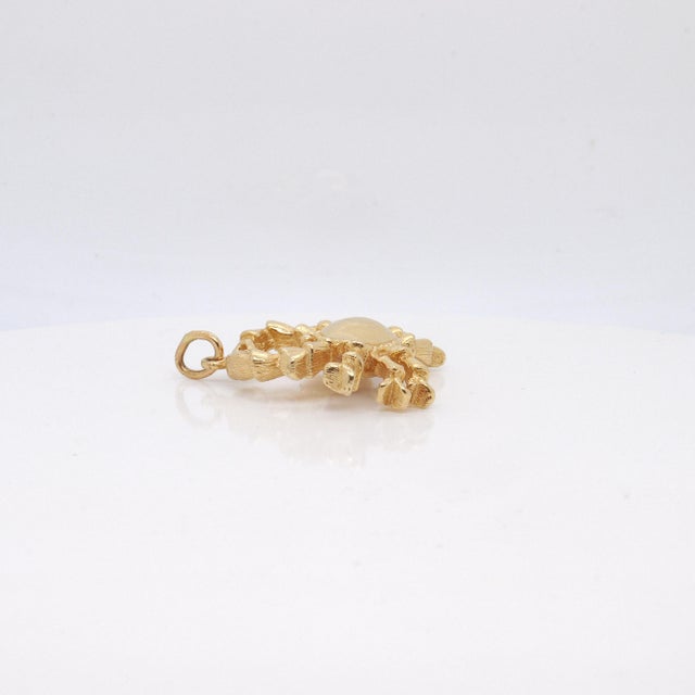 Gold Vintage 14k Gold Figural Crab Pendant or Charm for a Bracelet For Sale - Image 8 of 11