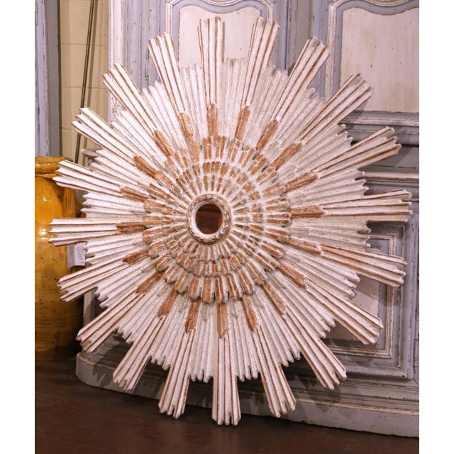 Add a radiant focal point to your interior with this large and eye-catching sun mirror. Crafted in Italy circa 2010 and...