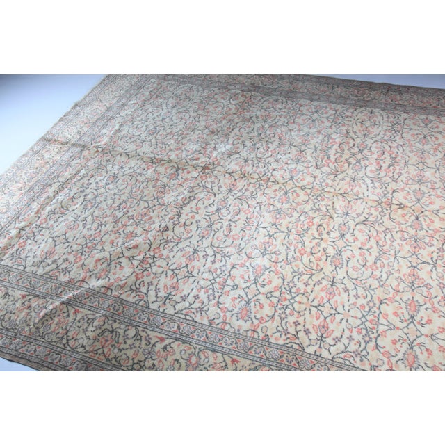 1940s Flower Design Kayseri Rug For Sale - Image 12 of 13