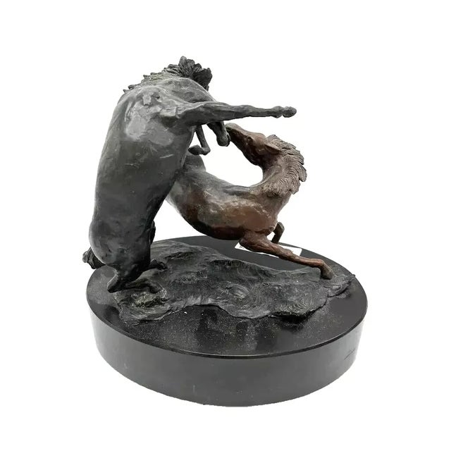 1980s Paul Fairley Horses Bronze Sculpture Unique For Sale - Image 5 of 6
