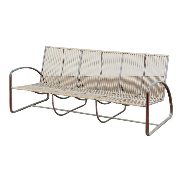 1960s Walter Lamb for Brown Jordan Bronze Patio Three Seater Sofa, Attributed For Sale