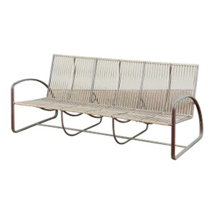 1960s Walter Lamb for Brown Jordan Bronze Patio Three Seater Sofa, Attributed