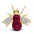 18K Yellow Gold 3/8 Cttw Diamond and 6 3/4 Cttw Red Ruby Bumblebee Brooch Pin (F-G Color, VS2-SI1 Cl For Sale