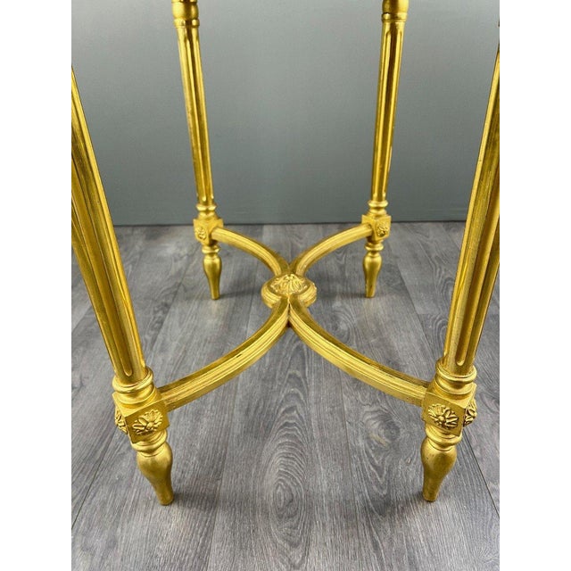19th Century Louis XVI Giltwood Pedestal Table For Sale - Image 3 of 9