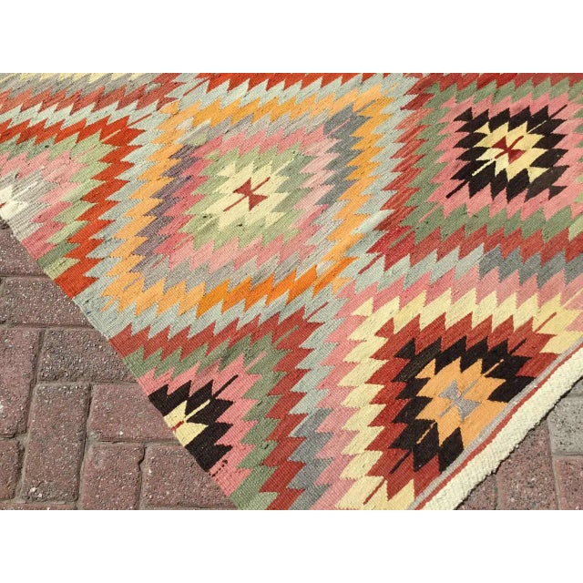 1960's Turkish Kilim Rug - 71" X 98" For Sale - Image 9 of 12