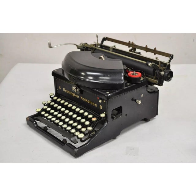 Antique 1930s Remington Noiseless Model 6 Black Typewriter For Sale - Image 11 of 11