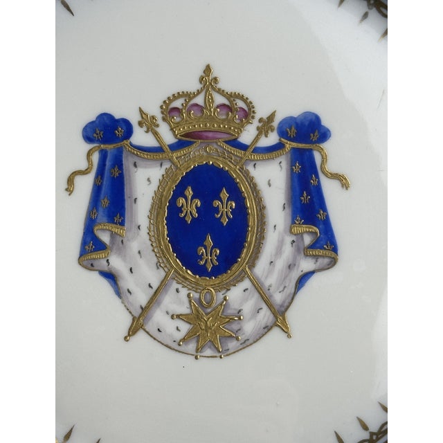 Royal Fleur-de-Lis Armorial Sevres-Style Plate, 19th Century For Sale - Image 6 of 11