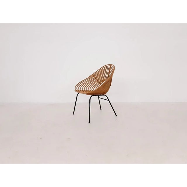 1950s Dutch Rattan Lounge Chair from Rohe Noordwolde, 1950s For Sale - Image 5 of 14