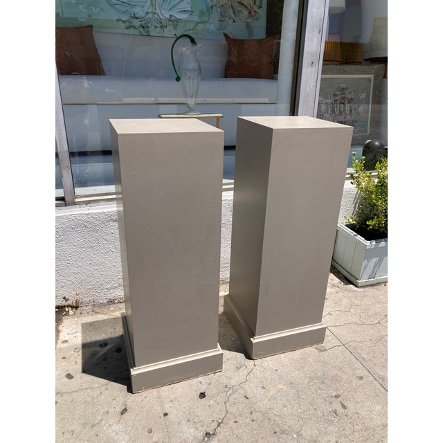 Wood French Traditional Pedestals Paint Classic French Gray For Sale - Image 7 of 11