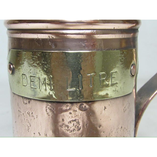 French Polished Copper Half Liter Jug For Sale - Image 10 of 17
