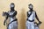 19th-Century Victorian Spelter Greek Muse & Classical Maiden Statues – Pair For Sale - Image 16 of 18