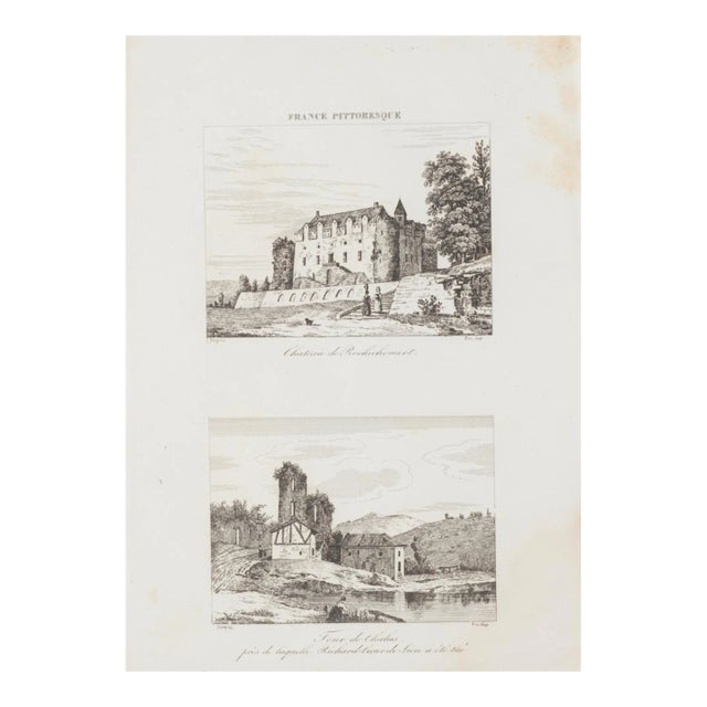 Unknown, Chateau De Rochechouart, Etching, 19th Century For Sale