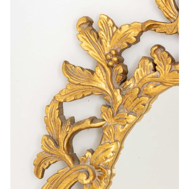 19th Century Rococo Revival Gilt Composition Framed Oval Mirror For Sale - Image 5 of 7