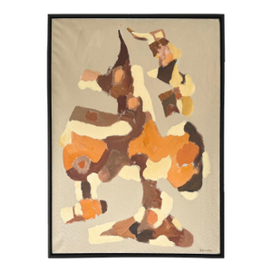 Jacob Semiatin (1915–2003) Expressionist Oil Painting Original, 1960s